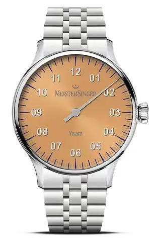 Ciferník hodinek MeisterSinger Yaara s minimalistickým designem a elegantním provedením
