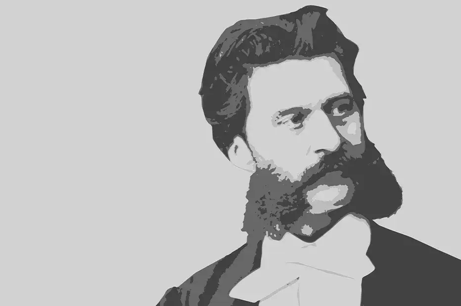 Stylizovaný portrét Johanna Strausse – inspirace pro limitovanou edici hodinek MeisterSinger Johann Strauss