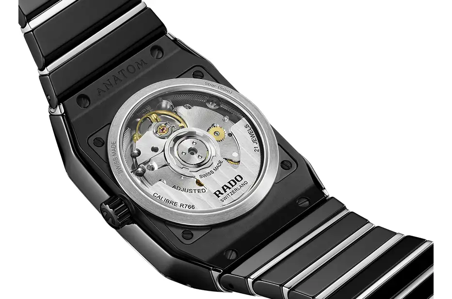 Automatický strojek Rado R766 se 72hodinovou rezervou chodu a antimagnetickou vláskovou pružinou Nivachron™