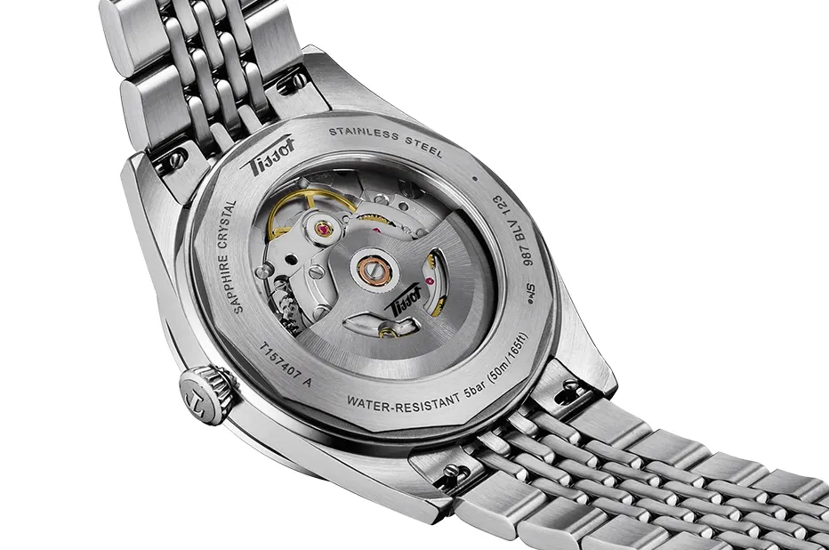 Tissot Visodate Powermatic 80 automatický strojek viditelný přes průhledné dýnko