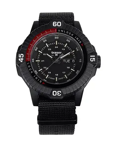 Hodinky Traser P99 Iris Tactical Black Limited Edition 111462 s černým textilním řemínkem