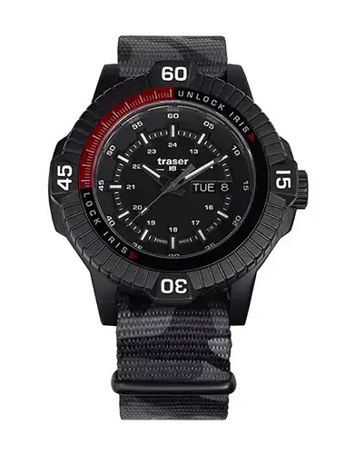 Vojenské hodinky Traser P99 Iris Tactical Khaki Limited Edition 111460 s maskovacím NATO řemínkem
