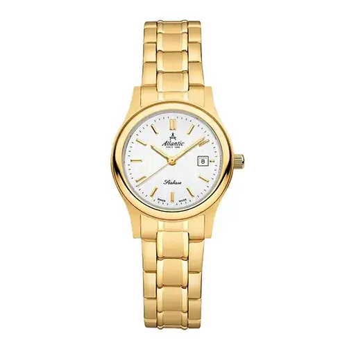 Dámské hodinky Atlantic pro babičku na zlatém náramku