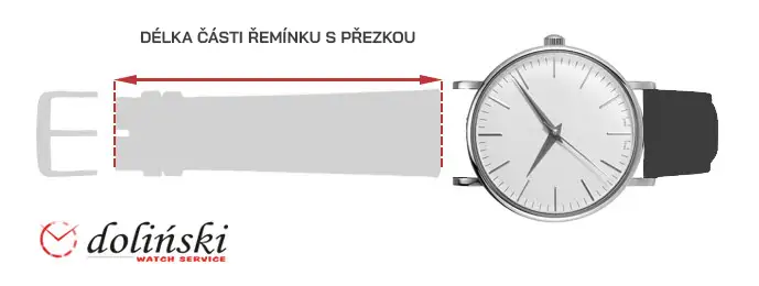 Délka části řemínku s přezkou