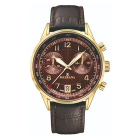 Delbana Retro Chronograph 42601.672.6.104, Verze: hnědá 