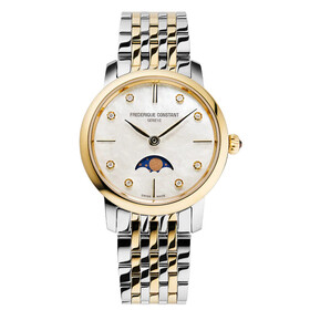 Frederique Constant Slimline Ladies Moonphase FC-206MPWD1S3B, Verze: žluté zlato 