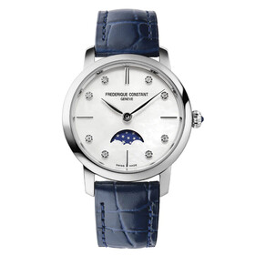 Frederique Constant Slimline Ladies Moonphase FC-206MPWD1S6, Verze: modrá2 