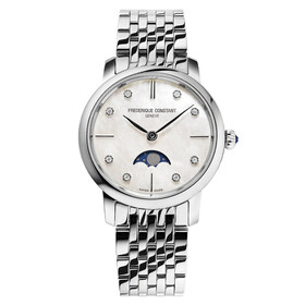 Frederique Constant Slimline Ladies Moonphase FC-206MPWD1S6B, Verze: stříbrná 