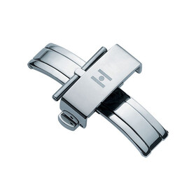 Spona motýlková Hirsch barva ocelová, Barva dílu: stříbrný lesklý, Šířka: 16 