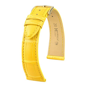 Řemínek Hirsch London žlutý, Verze: žlutá, Šířka řemínku: 14, Šířka u spony: 12, Délka řemínku: M - 110/70 