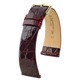 Řemínek Hirsch Prestige bordó, Verze: vínová, Šířka řemínku: 14, Šířka u spony: 10, Délka řemínku: M - 110/70 