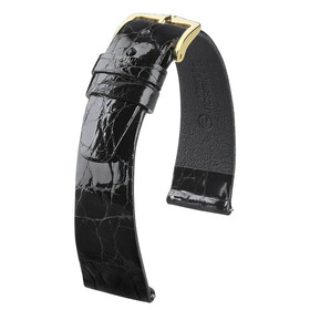 Řemínek Hirsch Prestige černý, Verze: černá, Šířka řemínku: 14, Šířka u spony: 10, Délka řemínku: M - 110/70 