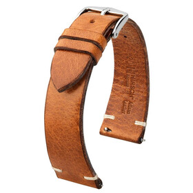 Řemínek Hirsch Bagnore zlatohnědý, Verze: hnědá, Šířka řemínku: 21, Šířka u spony: 18 