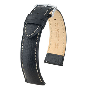 Řemínek Hirsch Boston černý, Verze: černá, Šířka řemínku: 12, Šířka u spony: 10, Délka řemínku: M - 110/70 