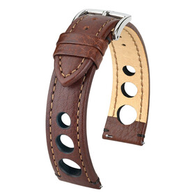 Řemínek Hirsch Rally hnědý, Verze: hnědá, Šířka řemínku: 20, Šířka u spony: 18, Délka řemínku: L - 120/80 