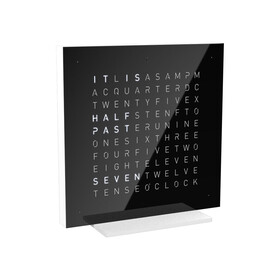 Budík Qlocktwo Earth 13.5 Pure Black Ice Tea, Jazyk: EN English 