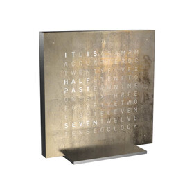 Budík Qlocktwo Earth 13.5 Creators Edition Silver & Gold, Jazyk: EN English 