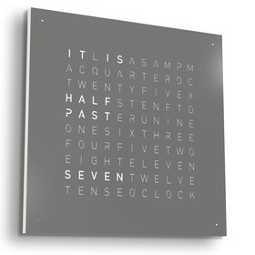 Hodiny Qlocktwo Earth 45 Grey Pepper, Jazyk: EN English 