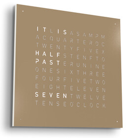 Hodiny Qlocktwo Earth 90 Hazelnut, Jazyk: EN English 