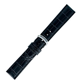 Řemínek Hirsch Toskana černý, Šířka řemínku: 18, Šířka u spony: 16 