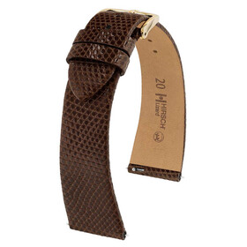 Řemínek Hirsch Lizard New hnědý, Verze: hnědá, Šířka řemínku: 20, Šířka u spony: 16, Délka řemínku: L - 120/80 