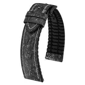 Řemínek Hirsch Stone černý, Verze: černá, Šířka řemínku: 22, Šířka u spony: 20, Délka řemínku: L - 120/80 