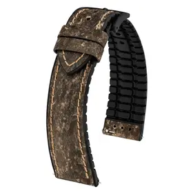 Řemínek Hirsch Stone hnědý, Verze: hnědá, Šířka řemínku: 22, Šířka u spony: 20, Délka řemínku: L - 120/80 