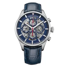 Aerowatch Les Grandes Classiques Chronograph Semi-Skeleton A 61989 AA07 1/2 SQ, Verze: modrá 
