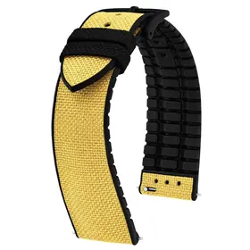 Řemínek Hirsch Arne Limited Edition žlutý, Verze: žlutá, Šířka řemínku: 20, Šířka u spony: 18, Délka řemínku: L - 120/80 