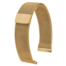 Náramek Hirsch Milanaise zlatý, Verze: žluté zlato, Šířka řemínku: 20 