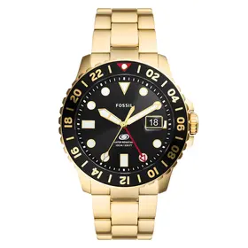 Fossil Blue GMT FS5990, Verze: žluté zlato 