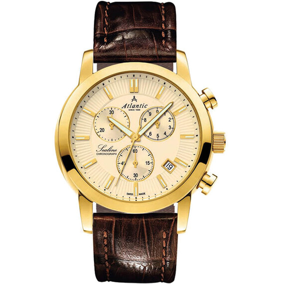Pánské hodinky Atlantic Sealine 62450.45.31, Verze: hnědá2 