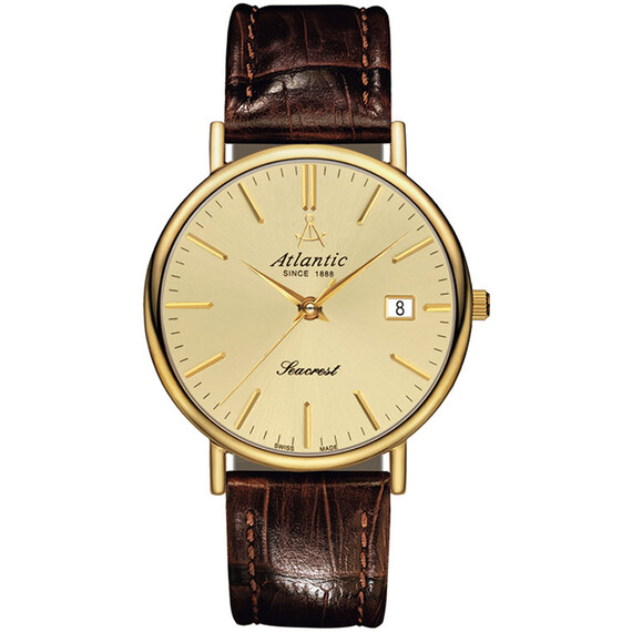 Pánské hodinky Atlantic Seacrest 50354.45.31, Verze: hnědá 