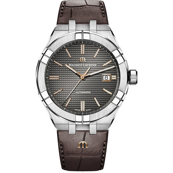 Pánské hodinky Maurice Lacroix Aikon Automatic 42 mm AI6008-SS001-331-1, Verze: hnědá 