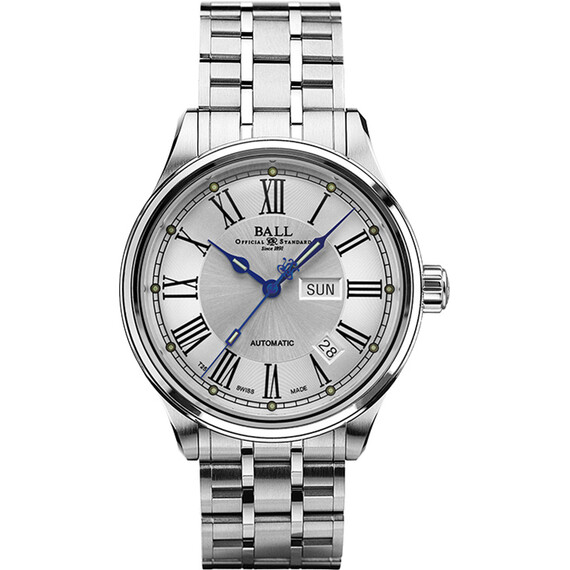 Pánské hodinky Ball Trainmaster Roman NM1058D-S4J-WH, Verze: stříbrná2 