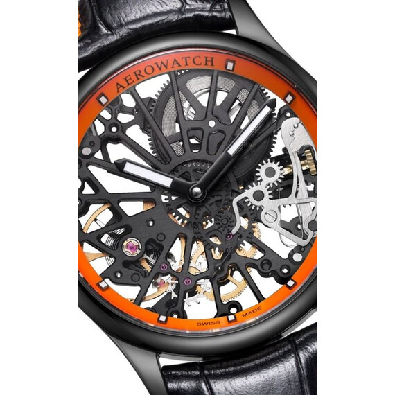 Pánské hodinky Aerowatch A 50981 NO18 Renaissance Skeleton Cobweb, Verze: oranžová , 2 image