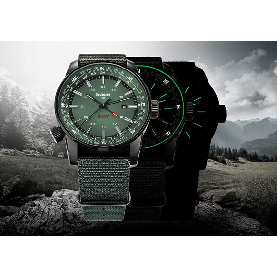 Pánské hodinky Traser P68 Pathfinder GMT Green 109035, Verze: zelená , 9 image