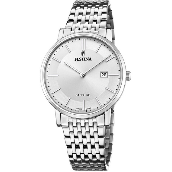 Pánské hodinky Festina Swiss Made F20018/1, Verze: stříbrná 