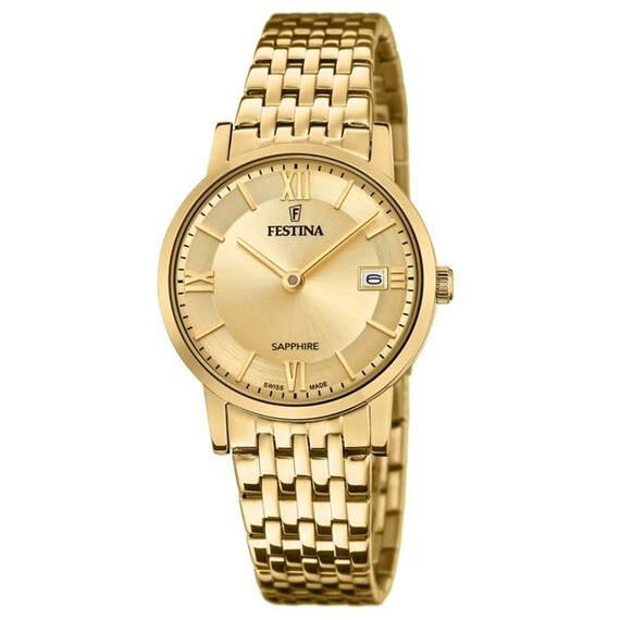 Dámské hodinky Festina Swiss Made F20021/2, Verze: žluté zlato2 