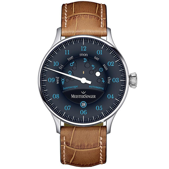 Pánské hodinky MeisterSinger Astroscope AS902B, Verze: hnědá 