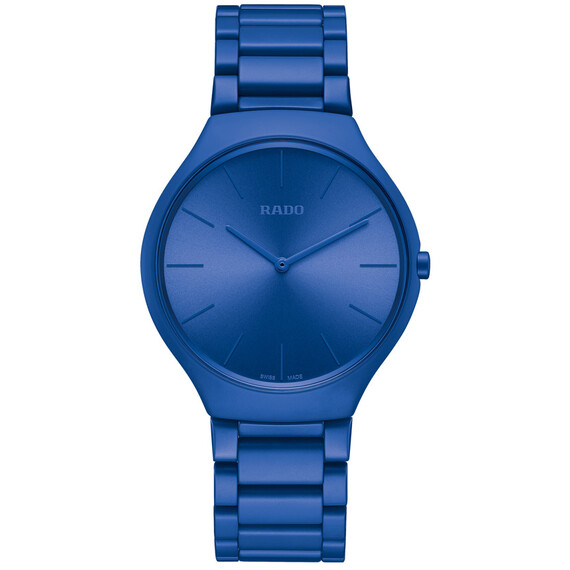 Hodinky Rado True Thinline Les Couleurs™ Le Corbusier R27092622, Verze: modrá 
