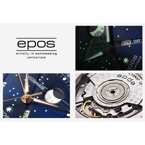 Pánské hodinky Epos Oeuvre D'Art 3439.322.20.16.25, Verze: černá , 7 image