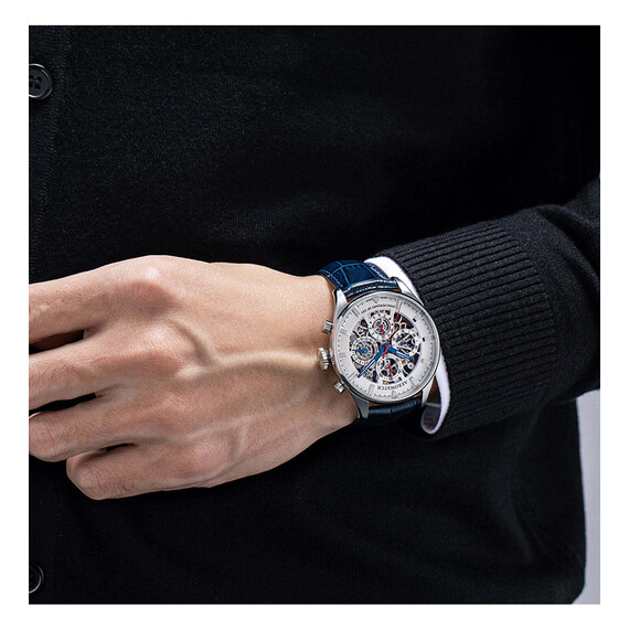 Pánské hodinky Aerowatch Les Grandes Classiques Automatic Anniversary Skeleton A 61989 AA04 SQ, Verze: bílá , 7 image