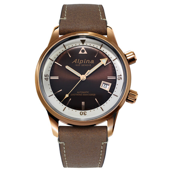 Pánské hodinky Alpina Seastrong AL-525BRC4H4 Diver Heritage, Verze: hnědá 