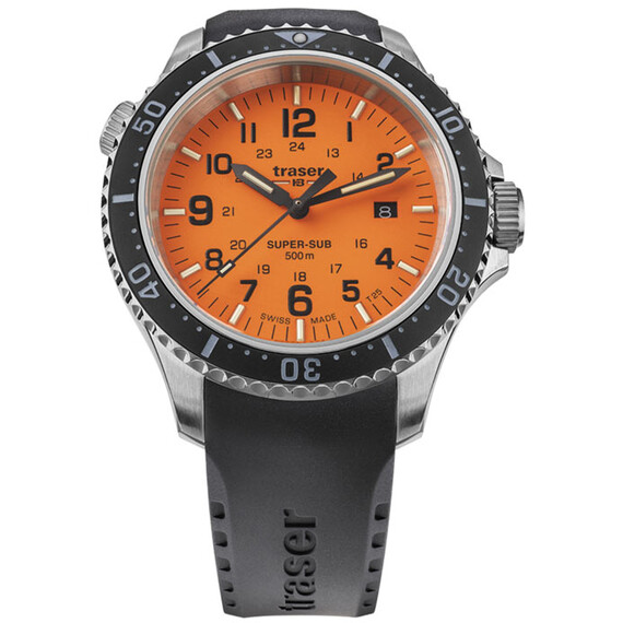 Pánské hodinky Traser P67 SuperSub T25 Orange 109380, Verze: černá3 