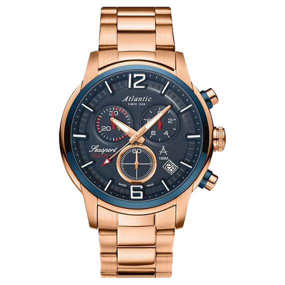 Pánské hodinky Atlantic Seasport 87466.44.55, Verze: růžové zlato 
