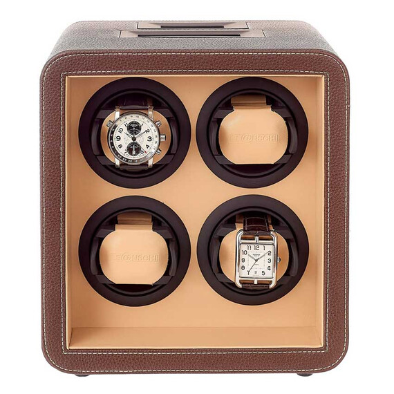 Natahovač pro 4 hodinek Leanschi WM04-CHOC, Verze: hnědá 