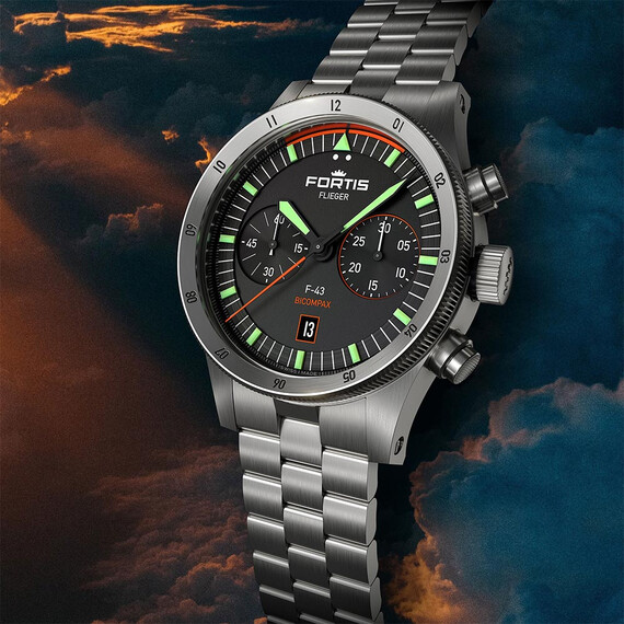 Pánské hodinky Fortis Flieger F-43 Bicompax F4240004, Verze: stříbrná2 , 2 image