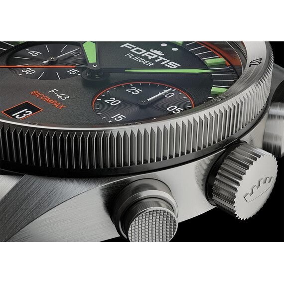 Pánské hodinky Fortis Flieger F-43 Bicompax F4240004, Verze: stříbrná2 , 8 image