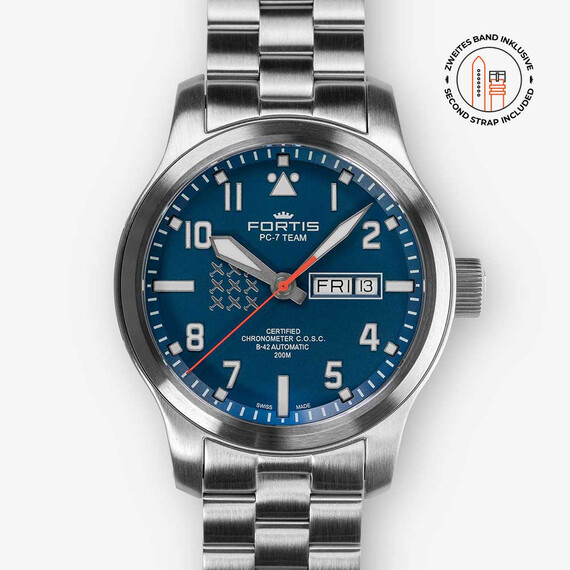 Pánské hodinky Fortis Aeromaster PC-7 TEAM Edition Day-Date F4020010, Verze: modrá , 2 image